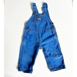 Super Vintage 80’s Blue OshKosh B'Gosh Overalls Size 6/9M Cotton Distressed